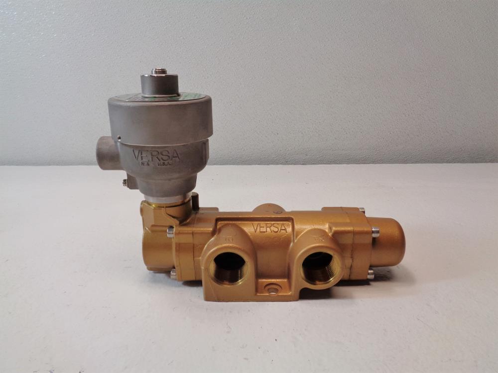 Versa 1" 3-Way Brass Solenoid Valve VGS-3729-MS-XDAS-16B-44-D024